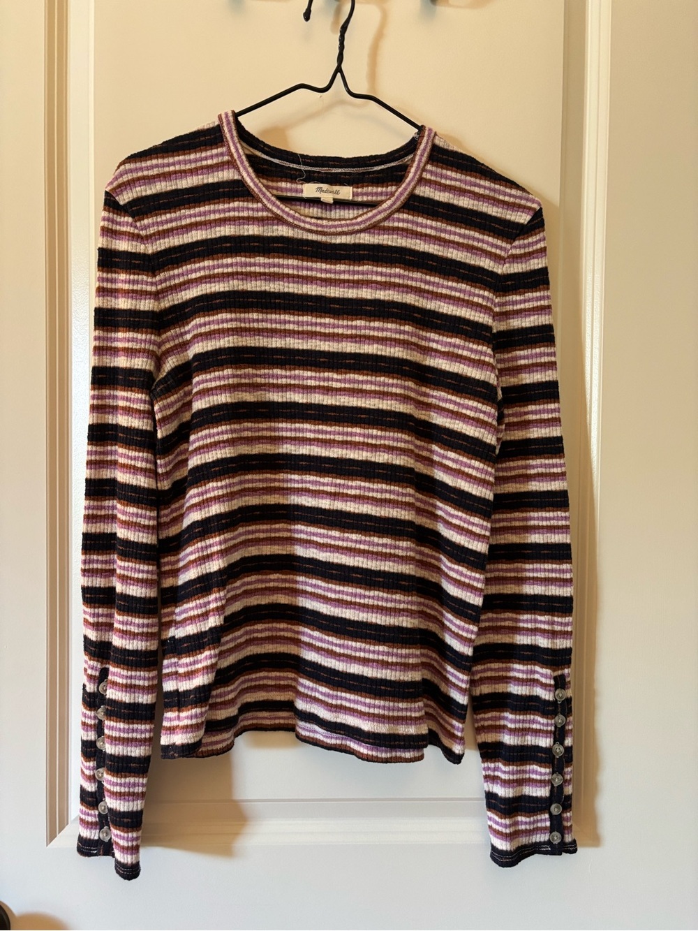 Madewell Striped Ribbed Crewneck Sweater